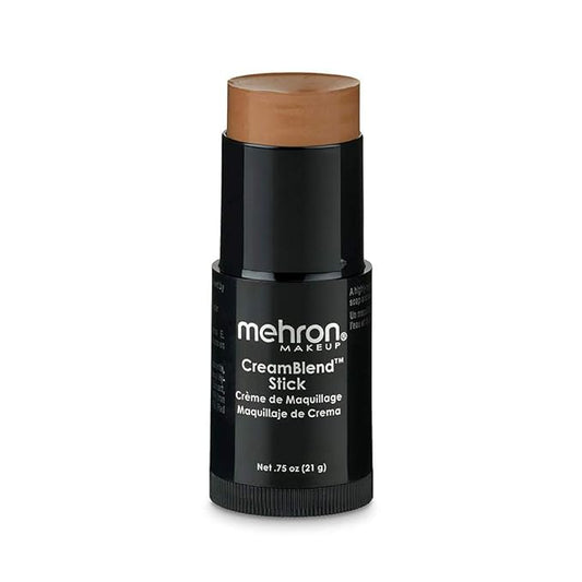 Mehron Makeup CreamBlend Stick | Face Paint, Body Paint, & Foundation Cream Makeup | Body Paint Stick Perfect for Halloween Makeup .75 oz (21 g) (Medium Dark 2)-Velvo Beauty