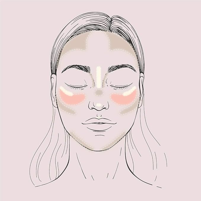 READY TO SHINE Snow Bright Contour Highlight Blush Makeup Palette - Smooth and Pigmented - Easy to Blend - Vegan and Cruelty Free - 5 Part Pressed Powder Makeup Kit - With Mirror For All Skin Types-Velvo Beauty