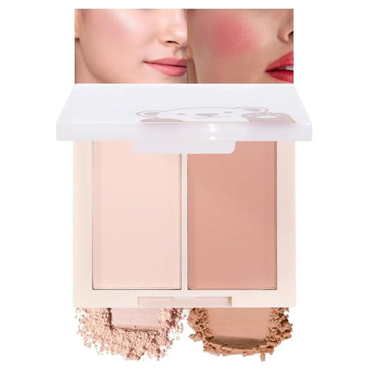 Dual Matte Powder Blush Palette – Nude Beige & Light Brown – Matte Natural Blush for Women, Buildable & Long Lasting Face Blush Makeup, Lightweight Vegan Cheek Blush for All Skin Tones 03#-Velvo Beauty