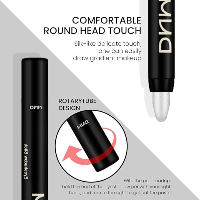 evpct 2Pcs Cream Eyeshadow Sticks Set for Eyes Pearl White & Pearl Black Shimmer Eye Crayon Shadow Brightener Stick Pencil Pen Bulk sombras en crema para ojos 01+03-Velvo Beauty