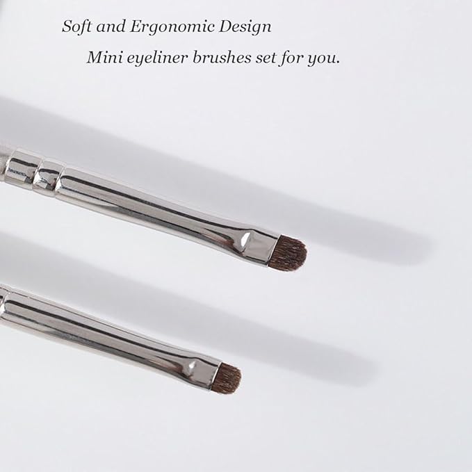 Mini Smudge Brush for Eyeliner,2 PCS Small Smudge Brush for Precision Eyeshadow and Eyeliner,Eyeliner Brush for Powder Gel Cream Liquid Concealer,Eye Makeup Brush Set-Velvo Beauty