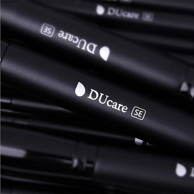 DUcare Makeup Brushes 15Pcs Premium Synthetic Kabuki Makeup Brush Set, Professional Foundation Concealers Powder Blush Blending Face Eye Shadows Black Brush Sets-Velvo Beauty