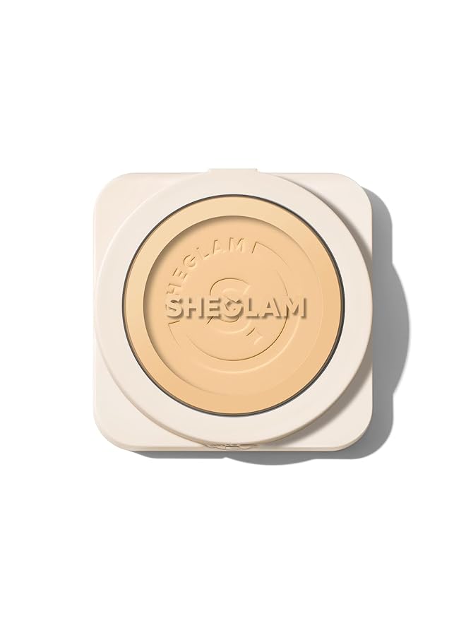 SHEGLAM SKin-Focus Full Coverage Powder Foundation Oil-Control Lightweight Face Pressed Powder Makeup-Buttercream-Velvo Beauty