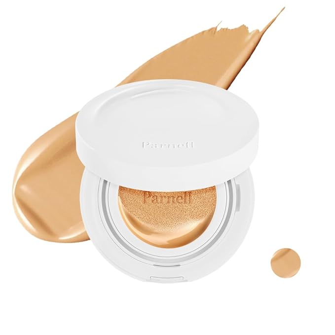 Parnell Cicamanu Serum Cushion - Moisturizing Foundation for Soothing, Coverage, Glass Skin and Lightweight for Sensitive and Dry Skin Pearl Skin (0.52 Fl Oz) (#24 Sand Beige)-Velvo Beauty