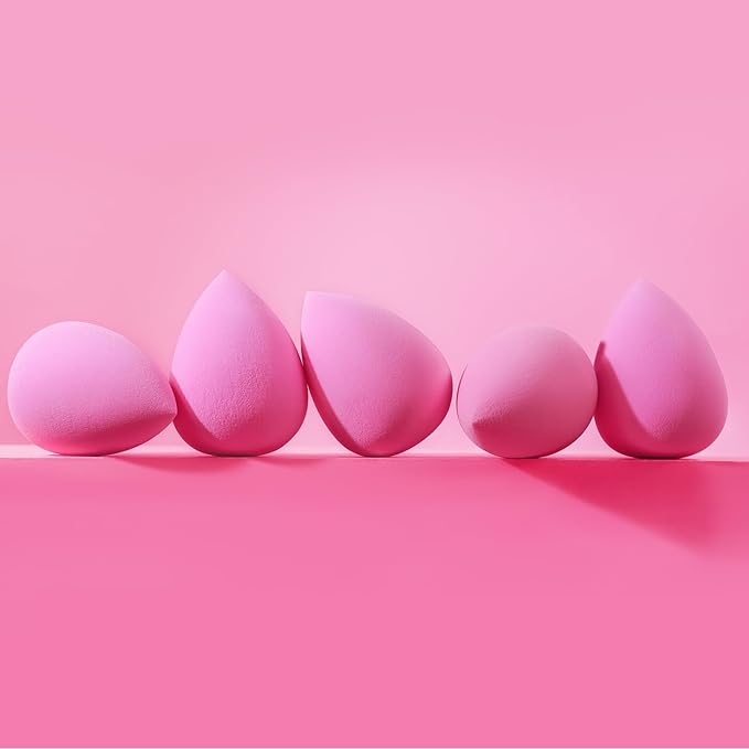 BEAKEY Latex-Free Blender Makeup Sponge for Blending, Pink Makeup Sponge Set, Soft Beauty Sponge, for Flawless Application of Liquid, Cream, and Powder Cosmetics-Velvo Beauty