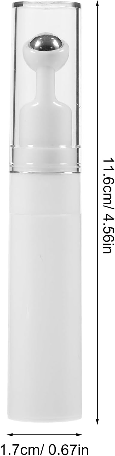 balacoo Creami Buttercream Essential Oil Eye Creams Refillable Cream Bottle Empty Roller Ball Applicator Eye Cream Applicator White Portable Acrylic Dispensing Bottle Travel-Velvo Beauty