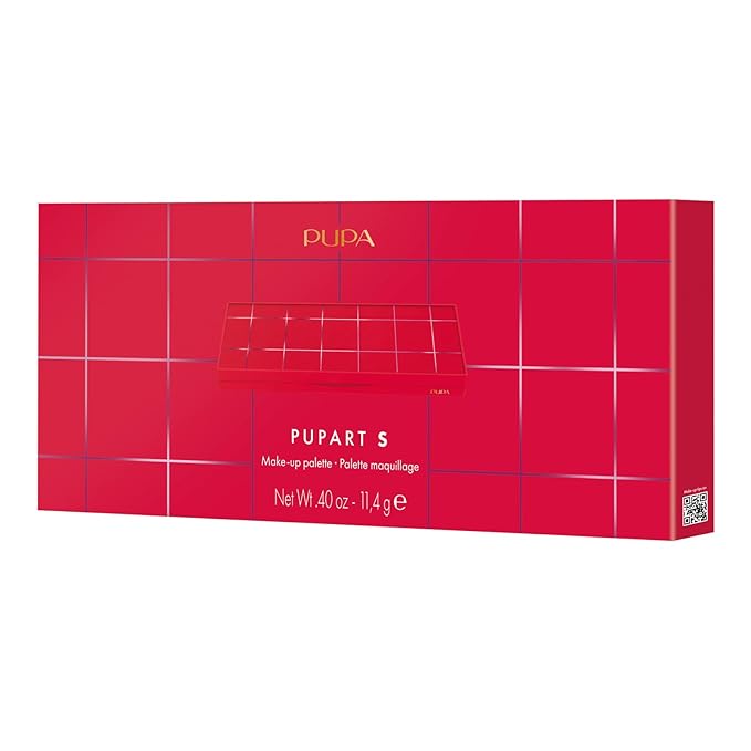 Pupa Milano Pupart S Makeup Palette, 003 Red, 0.4 oz - Versatile Makeup Kit - Blush for Cheeks - Eyeshadow - Lip Gloss - Lip Cream - Face Makeup-Velvo Beauty