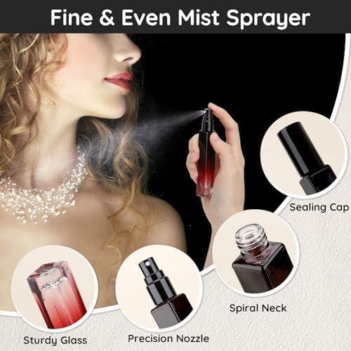 Segbeauty 10ML Travel Cologne Sprayer, 10 Pack Refillable Atomizer Spray Bottle for Perfume, Empty Mini Glass Perfume Bottle Fine Mist Dispenser, Portable Leak-proof Sample Bottles for Travel Outgoing-Velvo Beauty