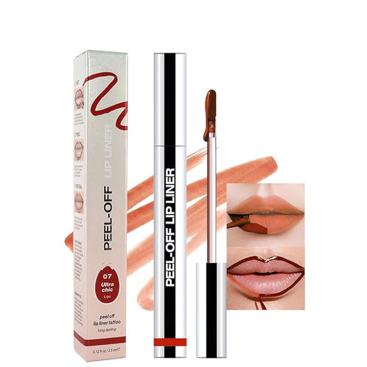 Matte Liquid Lip Stain Peel Off Lip liner Tattoo, Orange Red Matte Peel Off Lip Stain, Long Lasting Waterproof Lipstick Lip Gloss Stain, Transfer-proof for All Skin Types, 0.12 fl oz 07#-Velvo Beauty