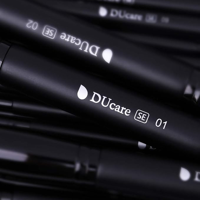 DUcare 27Pcs Makeup Brush Set Black Professional Premium Cosmetic Brushes for Foundation, Concealer, Eyeshadow, Blending, Powder, Contouring-Velvo Beauty