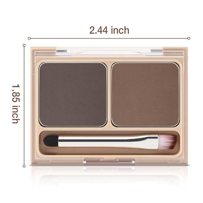 Boobeen 2-Color Eyebrow Palette, Brow Powder Makeup for Sculpting and Defining Brow, Eye Contour Kit with Brush Applicator-Velvo Beauty