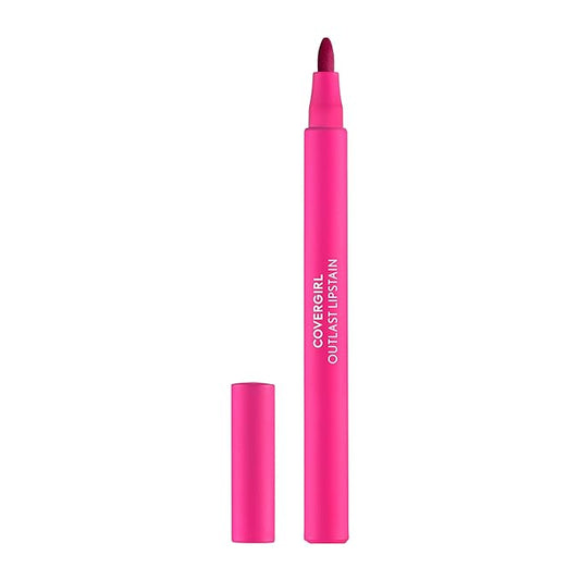 COVERGIRL Outlast, 15 Epic, Lipstain, Smooth Application, Precise Pen-Like Tip, Transfer-Proof, Satin Stained Finish, Vegan Formula, 0.06oz-Velvo Beauty