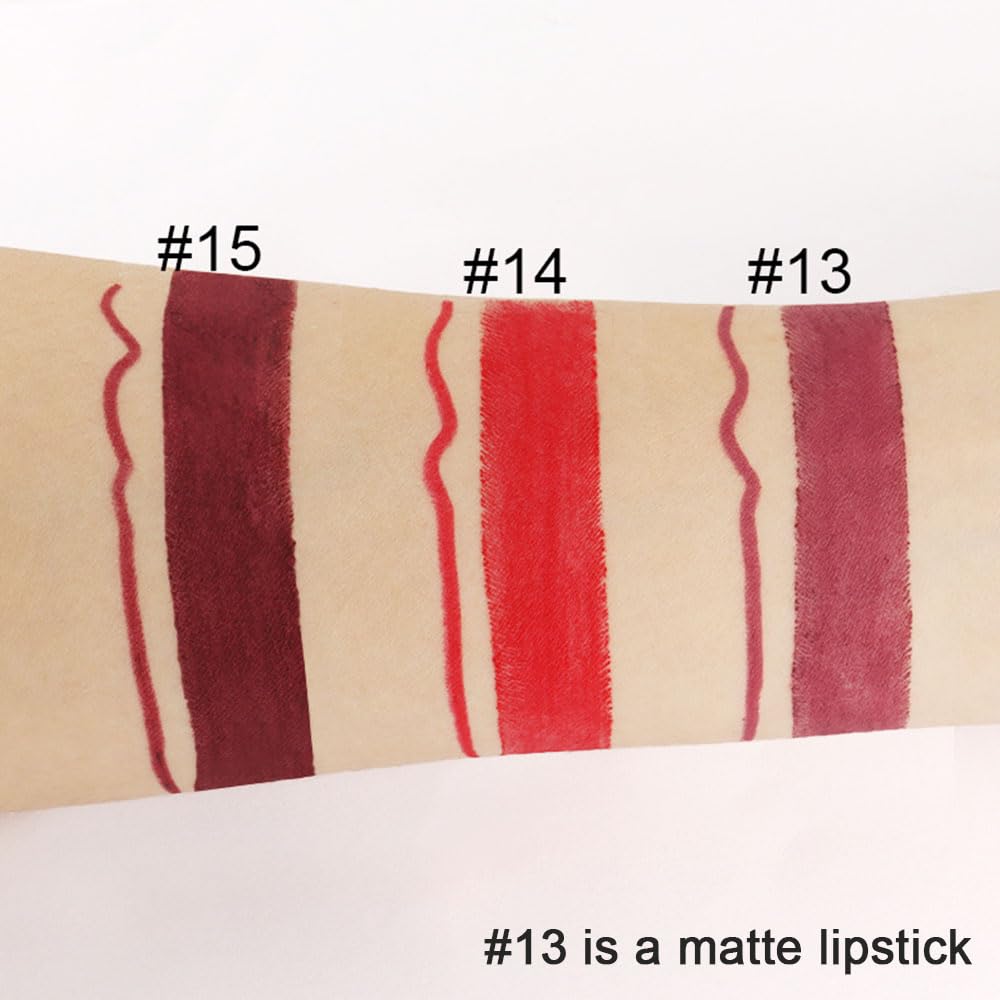 Kaely 2-in-1 Dark Deep Red Lip Liner & Lipstick Set Kit for Women, Matte Lips Kit with Lip Liner Lip Stains Long Lasting Waterproof 24 Hour Lipstick and Lip Liners Combo Lipliners Pencil Set 15-Velvo Beauty