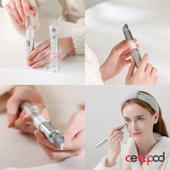 Wrinkleless Perfector & Galvanic Wrinkleless Cream - Galvanic Facial Vibration device with Eye Cream Cream 2 ea. (0.68 fl. oz. for each) - for Anti-Aging, Anti-Wrinkle, and Eye Brightening-Velvo Beauty
