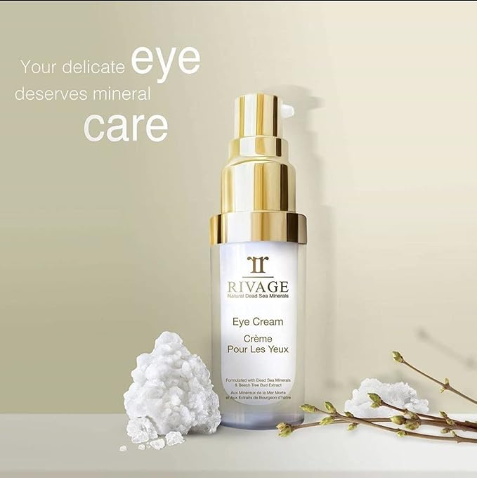 RIVAGE NATURAL DEAD SEA MINERALS Eye Cream 20ML ENHANCED WITH DEAD SEA SALT FORMULATED with DEAD SEA MINERALS and BEECH TREE BUD EXTRACT VEGAN FRIENDLY, NO ANIMAL TESTING, NO HARSH CHEMICALS-Velvo Beauty