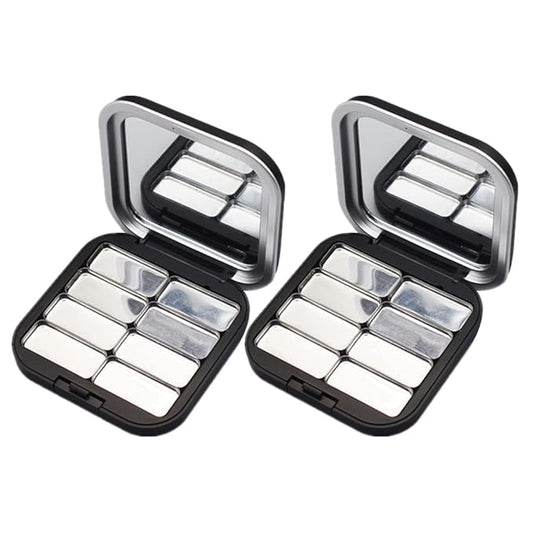 2pcs Empty Magnetic Eyeshadow Palette, Small Makeup Palette Lipstick Compact Containers Cosmetic Sample Storage Cases Magnetic Pallete for Makeup-Velvo Beauty