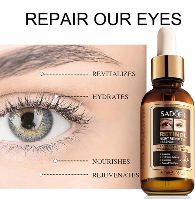 SUERO FACIAL RETINOL EYES NIGHT REPAIR 30 ml, Gold-Velvo Beauty