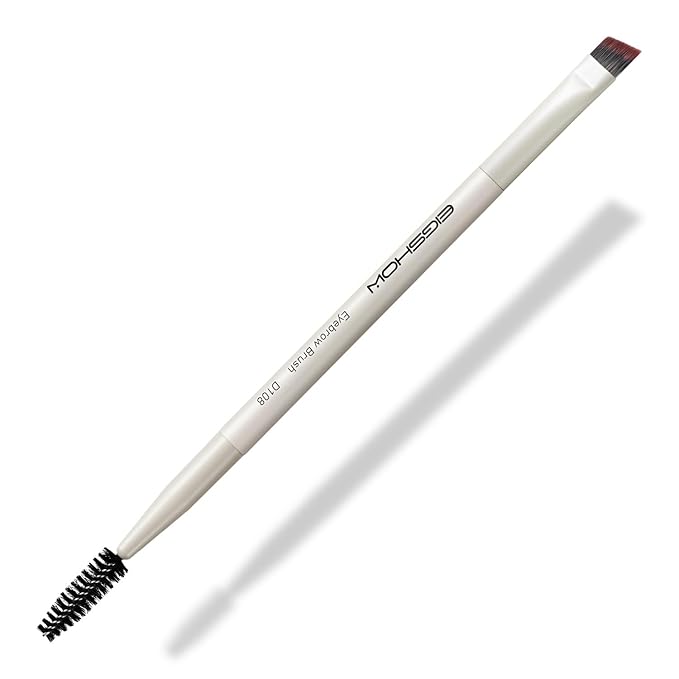 Eyebrow Brush, Dual-ended Angled Eyebrow Brush for Brows or Lashes D108 - Black-Velvo Beauty
