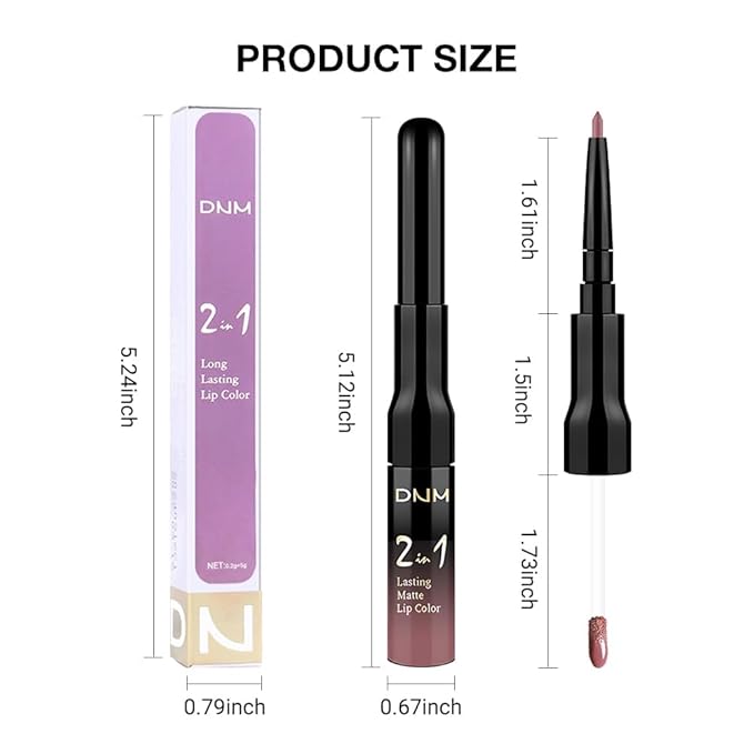 evpct 1Pcs Mauve Matte Lip Liner Stain Liquid Lipstick Makeup Set for Women, Mauve Lip Stick Liner Combo Long Lasting Waterproof, labiales matte mate larga duracion Long Wear 24 hours Lipstick, 34-Velvo Beauty