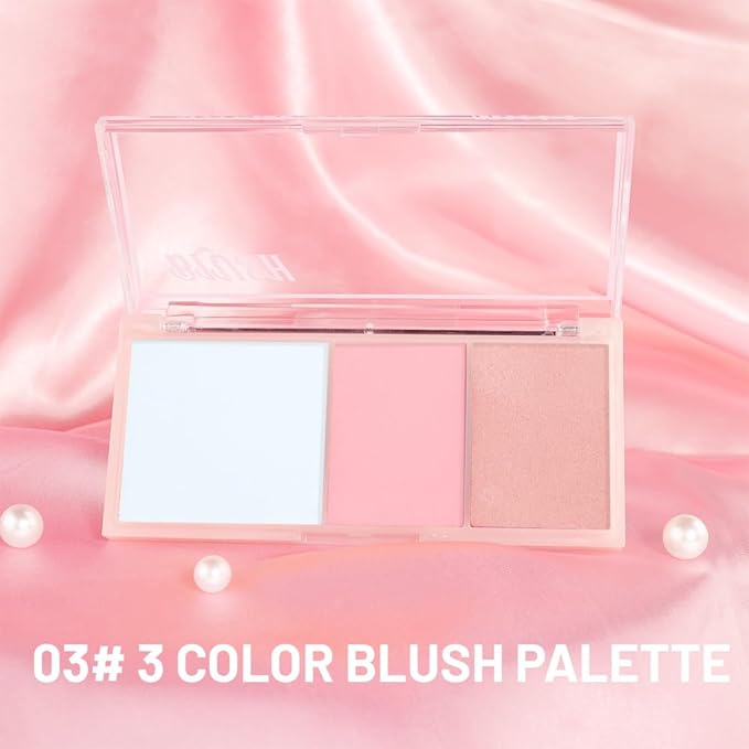 3 IN 1 Brown Nude Face Highlight Bronzer Powder Palette for Face Cheeks Contour Brightening, Buildable Matte Coverage Natural Makeup,Ultra Sculpt Nose Shadow Eyeshadow Primer-Nude-Velvo Beauty