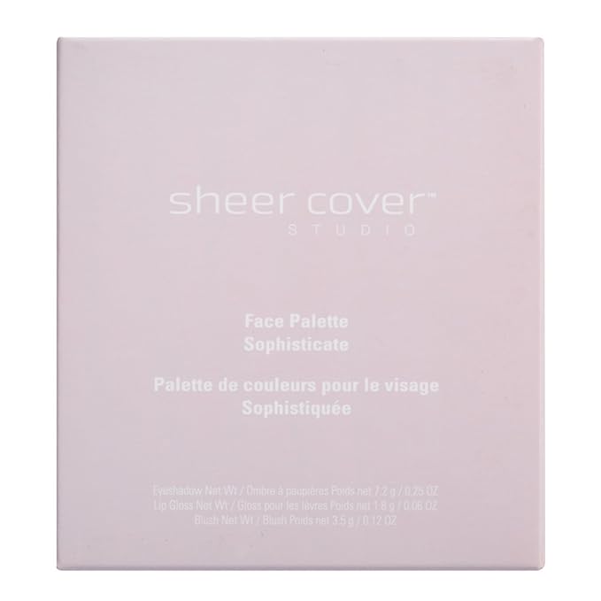 Sheer Cover – Sophisticate Look Face Palette For Eyes, Lips, and Cheeks – with Brush-Velvo Beauty
