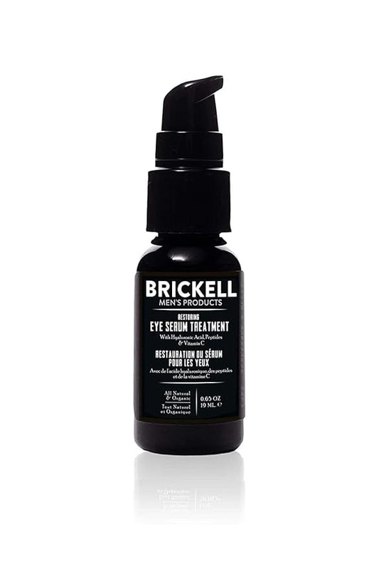 Brickell Men's Dark Circle Under Eye Treatment Serum For Men, Natural and Organic Eye Gel to Firm Men's Wrinkles, Reduce Dark Bags Under Eyes, and Promote Youthful Skin, 0.65 Ounce, Unscented-Velvo Beauty