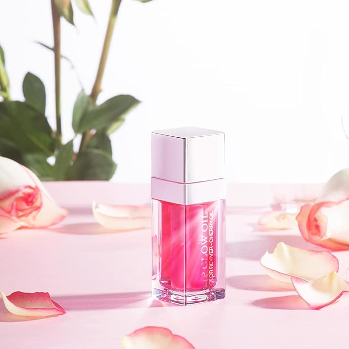 Plumping Lip Oil, Long Lasting Hydrating Gloss Tinted Balm Non-sticky Revitalizing, Tinting Care Oil for Dry (CHERRY)-Velvo Beauty