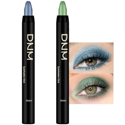 evpct 2Pcs Cream Eyeshadow Sticks Set for Eyes Sky Blue & Greenish Cyan Shimmer Eye Crayon Shadow Brightener Stick Pencil Pen Bulk sombras en crema para ojos 10+12-Velvo Beauty