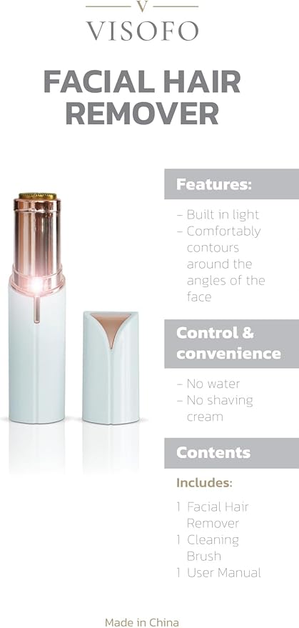 Flawless Facial Hair Removal for Women - Electric Razor Device, Small Dermaplaning Remover Tools Finishing Epilator Trimmer Face Dermaplane Shavers Beauty Gadgets Accessories by VISOFO (Coral)-Velvo Beauty