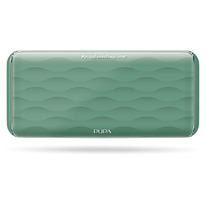 Pupa Milano Make-Up Palette M, 002 Green, 0.42 oz - Eyeshadow Palette with Matte, Shimmer, Metallic Finishes - Highly Pigmented Eyeshadow, Blush Palette - 11 Blendable Eye Makeup Shades - Talc-Free-Velvo Beauty