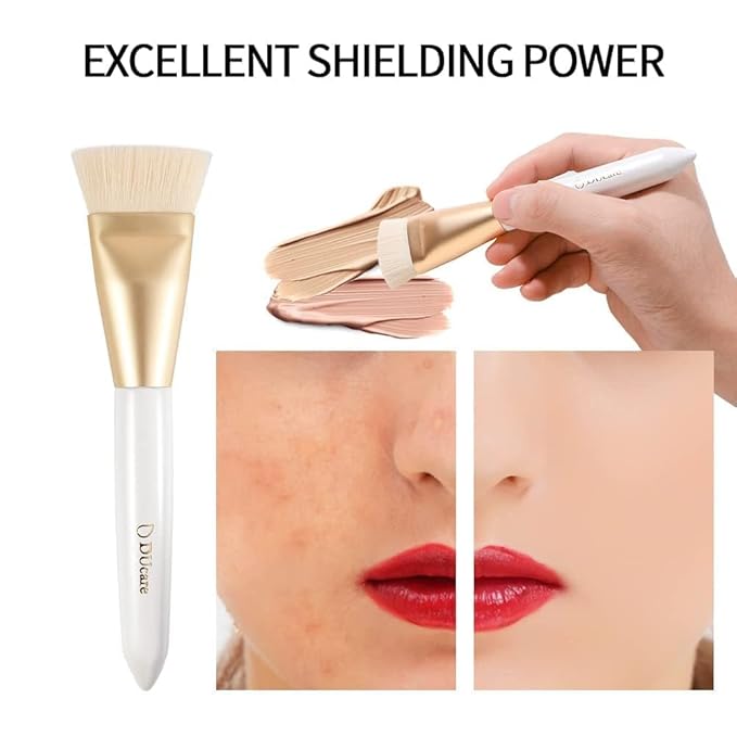 DUcare Contour Brush, Flat Top & Oval Head Face Contouring Brush For Blending & Buffing, Multi-Purpose Face Makeup Brushes for Liquid Foundation/Cream/Facial Mask-Velvo Beauty