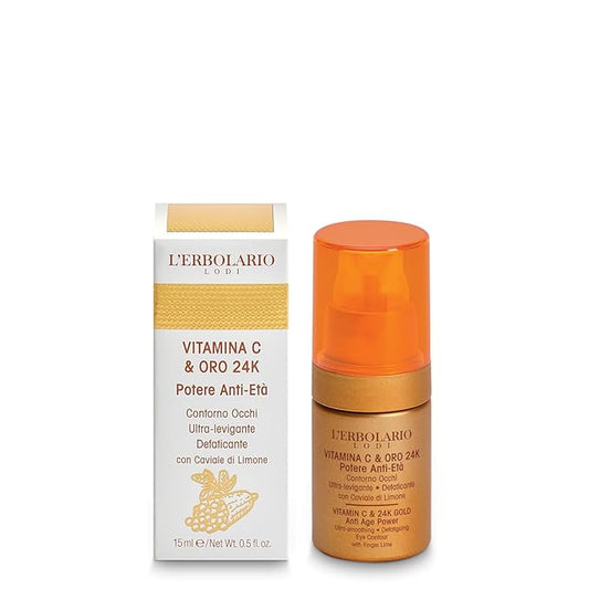 LErbolario Vitamin C & 24K Gold Anti-Ageing Eye Contour Cream-Velvo Beauty