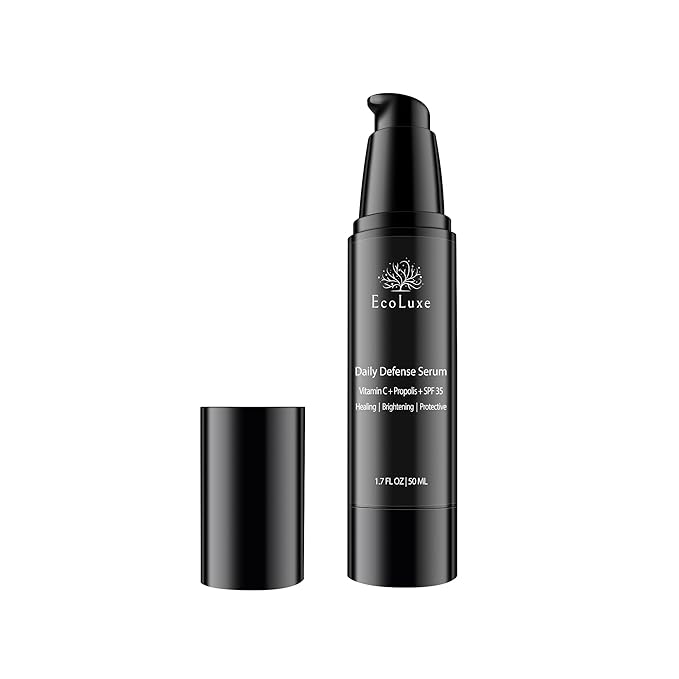 Vitamin C & Propolis Serum with SPF 35 – Daily Defense Brightening & Hydrating Antioxidant Face Serum for Sensitive Skin, Anti-Aging & Sun Protection-Velvo Beauty
