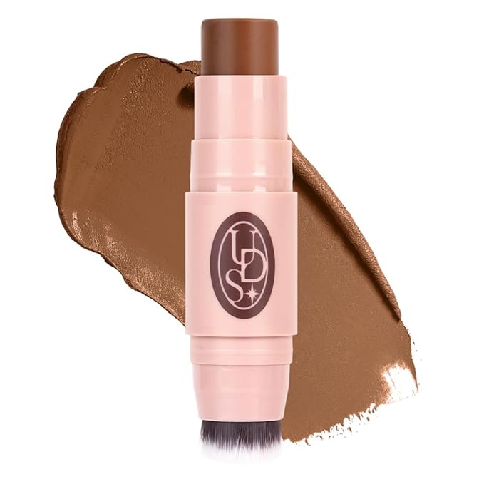 Multi-Use Waterproof Makeup Cream Blush Stick with Brush, Unidollss 3-in-1 Contour Bronzer Blush Stick for Cheeks, Eyes, and Lips, All day wear, Easy Application (07 MOCHA)-Velvo Beauty