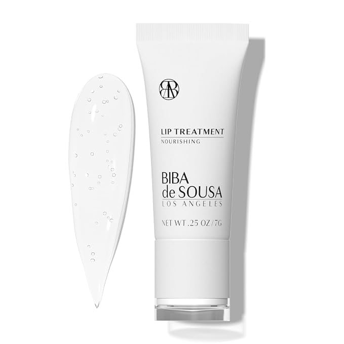 BIBA DE SOUSA The Lip Treatment- Moisturizing Lip Balm with Peptides, Amino Acids & Squalane, Fast Acting Nourishing Balm for Dry, Chapped Lips, Clear & Unscented (0.25 oz)-Velvo Beauty