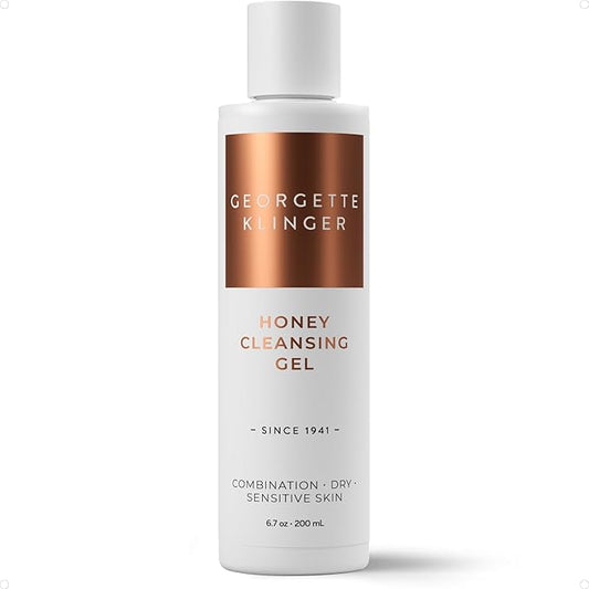 Georgette Klinger Honey Cleansing Gel - Gentle, Hydrating Cleanser, Daily Face Wash, Removes Dirt, Free Radicals with Moisturizing Manuka, Honeysuckle for Normal, Dry, Sensitive Skin - 6.7-Velvo Beauty