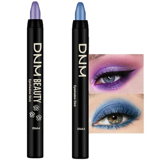 evpct 2Pcs Cream Eyeshadow Sticks Set for Eyes Violet & Royal Blue Shimmer Eye Crayon Shadow Brightener Stick Pencil Pen Bulk sombras en crema para ojos 09+13-Velvo Beauty