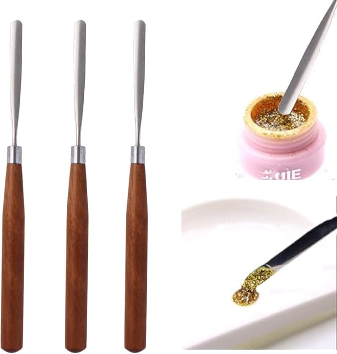 Stainless Steel Nail Art Spatula Cosmetic Makeup Palette Spatula Spoon Cream Stirring Rod Mixing Tool Manicure Accessories For Women-Velvo Beauty