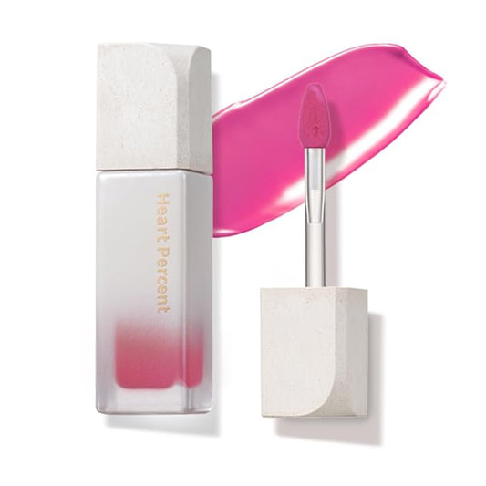 Heart Percent Dote On Mood Pure Glow Tint, Watery & Lightweight Moisturizing Lip Stain Long Lasting Liquid Lipstick 6.8g, #10. Fuchsia Pink-Velvo Beauty