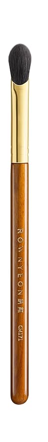 Desert Oak Series Thumb-Shaped Eyeshadow Brush (Small) - Curved Brush Head Mimics Natural Finger Contour, Premium Goat Hair & Bubinga Handle for Lid/Crease Blending (CM 171)-Velvo Beauty