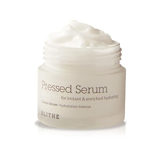 BLITHE Pressed Serum 68.79% Wild Yam Moisturizing Serum with Cream Texture for Women, Vegan Mucin Safe for Sensitive Skin, Korean Skincare 0.91 Fl Oz-Velvo Beauty
