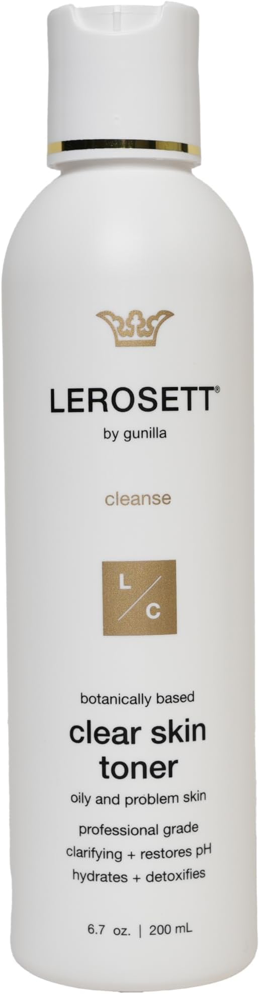 LEROSETT Toner for Clear Skin, Aloe Vera Based Toner with Glycolic Acid & 10 Calming Botanicals Helps Reduce Irritation, Future Blemishes, Blackheads, and Tightens Pores, Natural, Vegan - 6.7 oz-Velvo Beauty