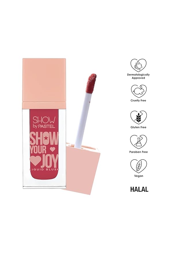 Show Your Joy Liquid Blush 55 | Dewy Finish | Natural Looking | Clean Beauty | Moisturize The Skin Up to 24 Hours | Cruelty-Free | Natural and Fresh Looking | 0.141 fl.oz.-Velvo Beauty