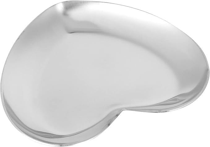 Nail Palette, Nail Palette Nail Palette Heart Shaped Art Palette Stainless Steel Palette Makeup DIY Paint Color Mixing Tray Nail Art Palette Resin(Silver)-Velvo Beauty