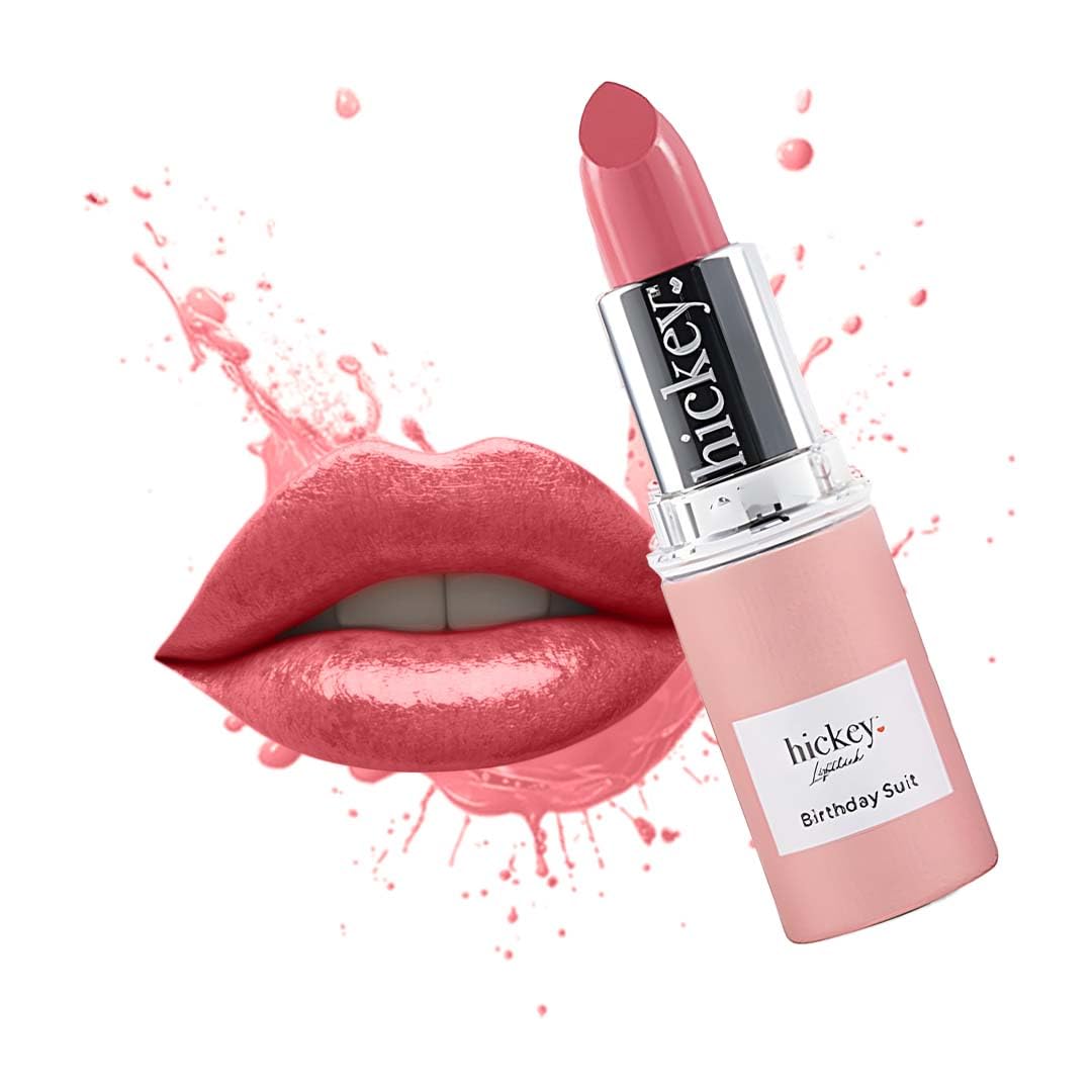 Hickey Lipstick Birthday Suit Best Nude Lipstick Refill - Long Lasting Lipstick for Women, Hydrating & Moisturizing Shade, Lip Color for Women (Birthday Suit Nude)-Velvo Beauty