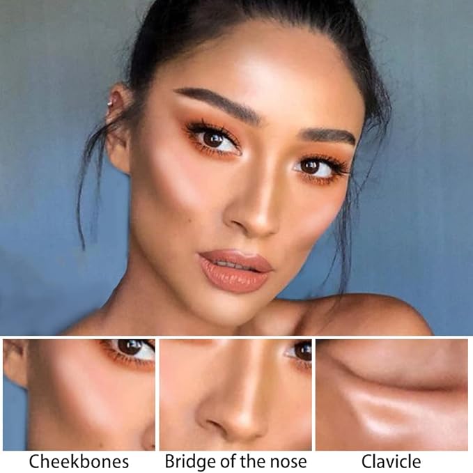 evpct 2Pcs Face Cream Contour Bronzer Sticks Makeup Highlighter Highlight Brown Creme Cheek Contour Sticks contorno en crema Bronzing Foundation Stick Kit Shadow Shading Face Contour Highly Piamented-Velvo Beauty