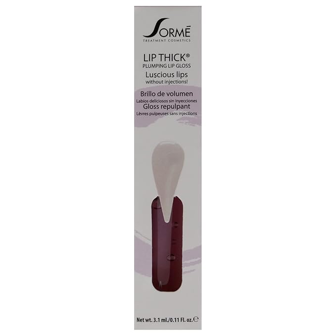 Sorme Cosmetics LipThick Plumping Gloss in Clear | Hydrating Plumping Lip Gloss Enriched with Vitamins and Botanicals | Lip Plumping Gloss with Maxi-Lip Peptides | Cruelty-Free Lip Makeup-Velvo Beauty