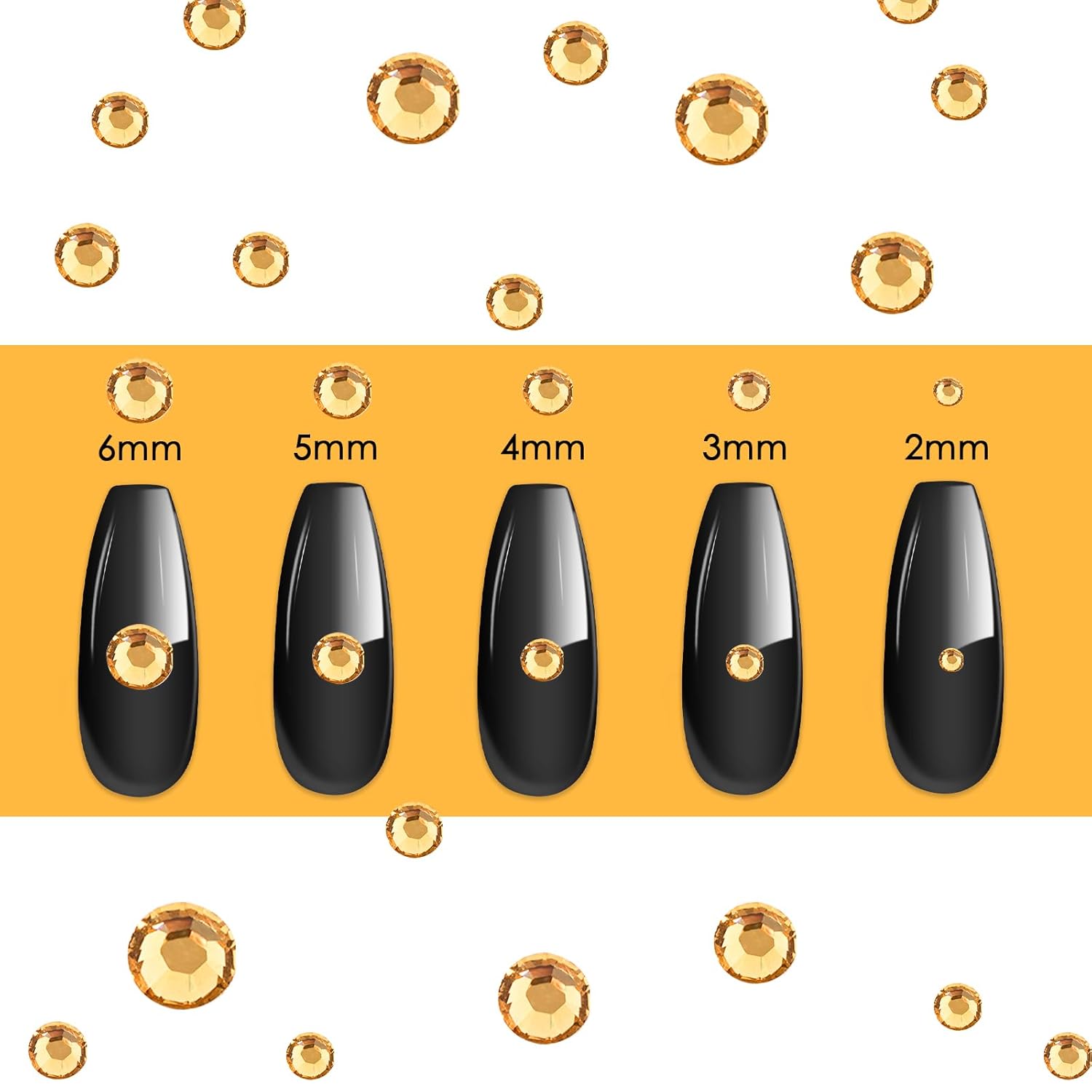 Canvalite 2784Pcs Gold Rhinestones Flatback Gems, Nail Rhinestones Nail Art Gems with Jewelry Glues, Pick Up Tweezers and Rhinestone Picker Dotting Pen, Nail Art Tools for Nails, Clothes, Face, Craft-Velvo Beauty