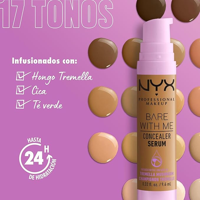 NYX PROFESSIONAL MAKEUP Bare With Me Concealer Serum, Up To 24Hr Hydration - Deep (Pack of 2)-Velvo Beauty