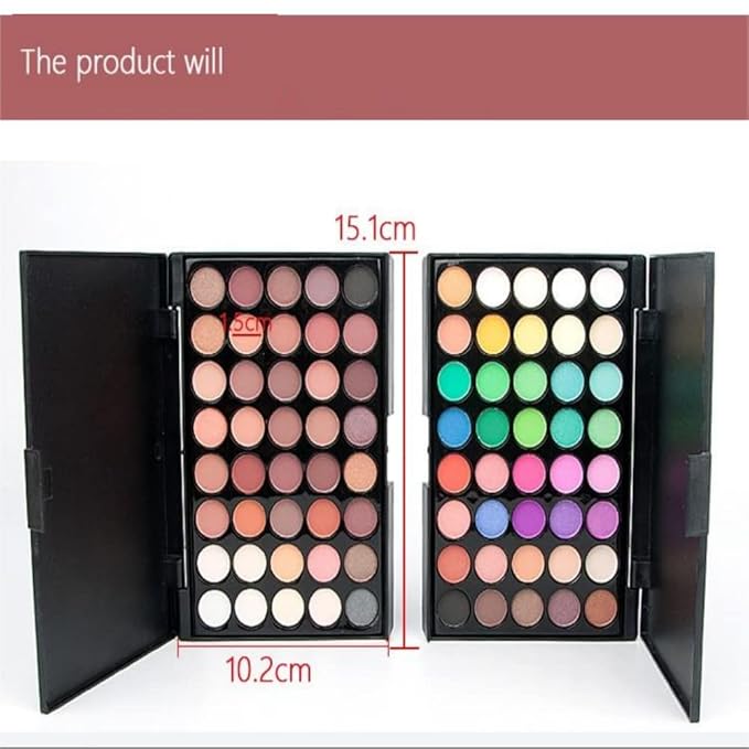 40 color Highly Pigmented Eye Makeup Palette, Matte Shimmer Metallic Eyeshadow Pallet Long Lasting Blendable Natural Colors Make Up Eye Shadows Cosmetics Gift Kit (E01)-Velvo Beauty